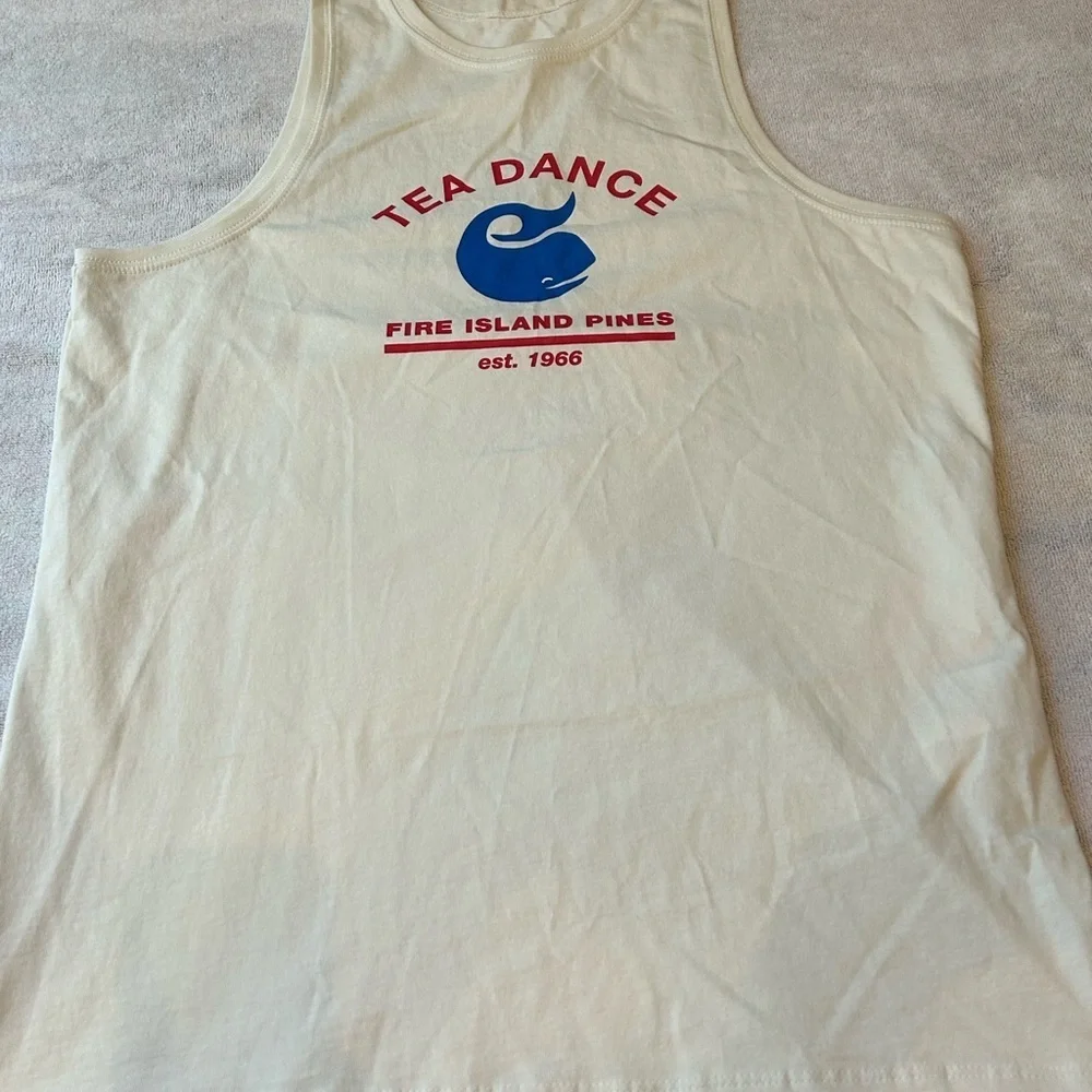 Coach Cream Tank Top with Red and Blue Print